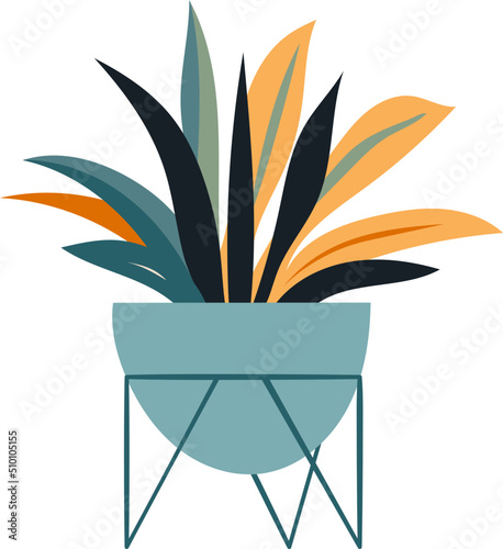 Abstract Boho Potted Houseplant Illustration