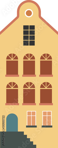 Colorful Traditional European Style Town House illustration