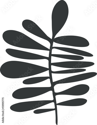 Abstract Leaf / Plant Botanical Art Illustration in Boho Style