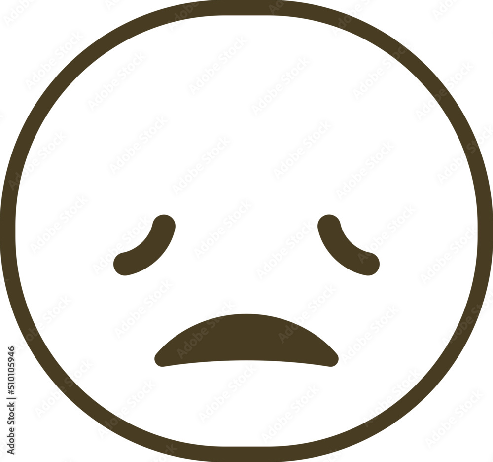 Black and White Sad Emoticon / Emoji Character Illustration Stock ...