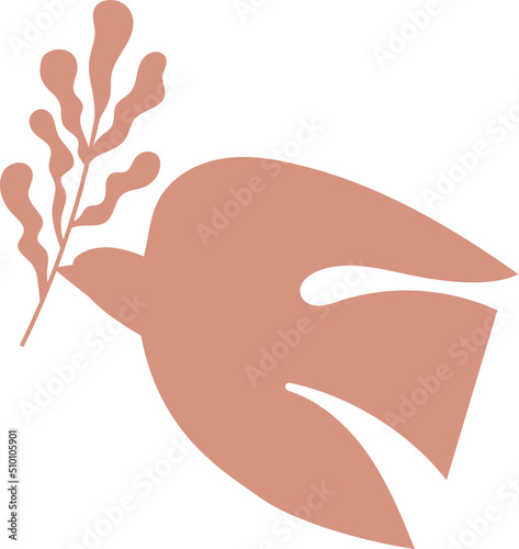 Abstract Boho Birds Silhouette with Tree Branch illustration 