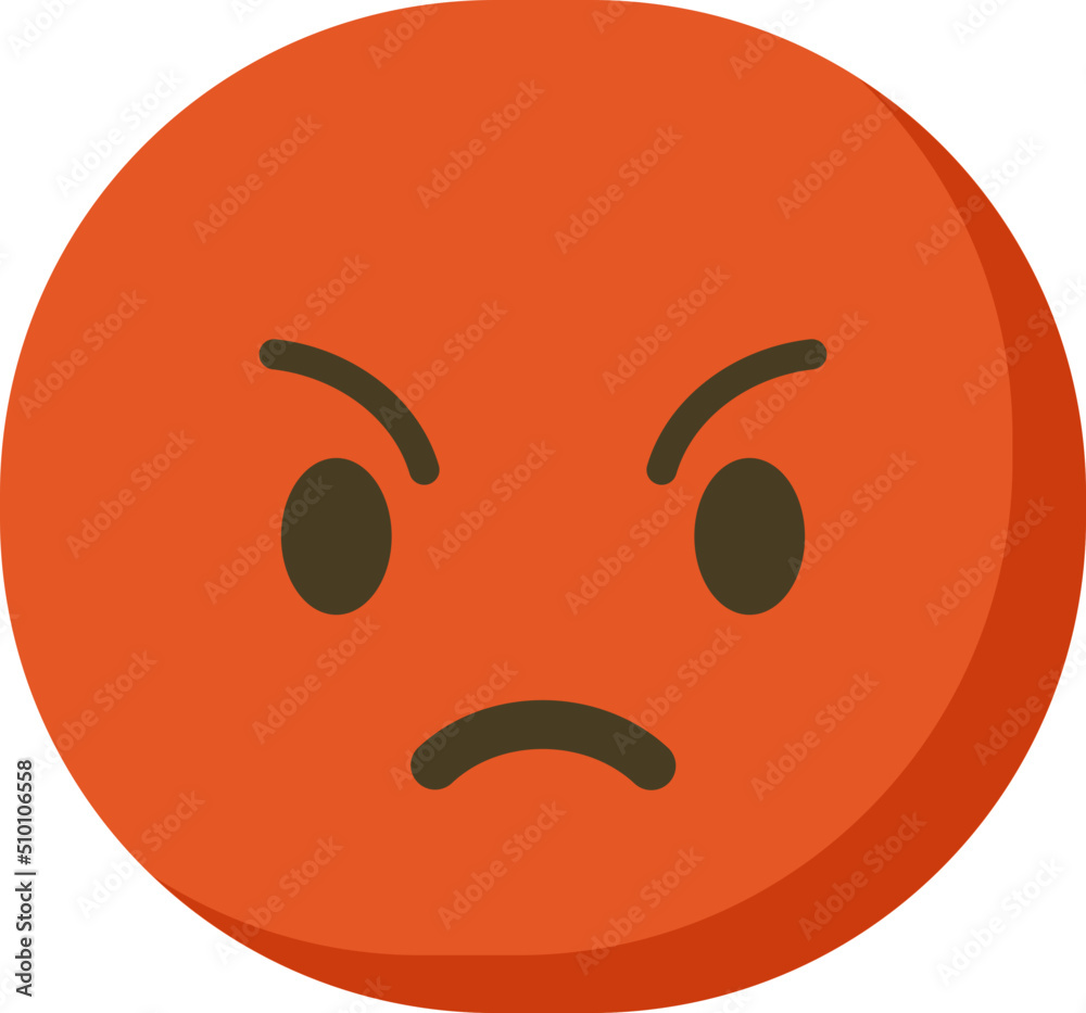Red Angry Emoticon / Emoji Character Illustration Stock Vector Adobe