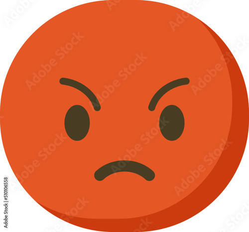Red Angry Emoticon / Emoji Character Illustration