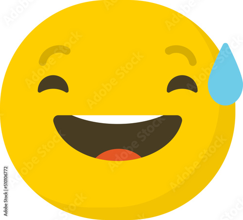 Cute Laughing Emoticon / Emoji Character Illustration