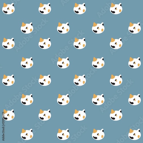 Seamless Pattern with Calico Cats