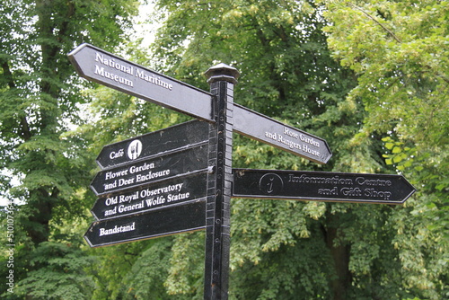 signpost in the park