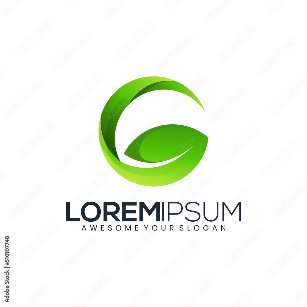 letter G leaf nature colorful gradient logo template letter G leaf nature colorful gradient logo template