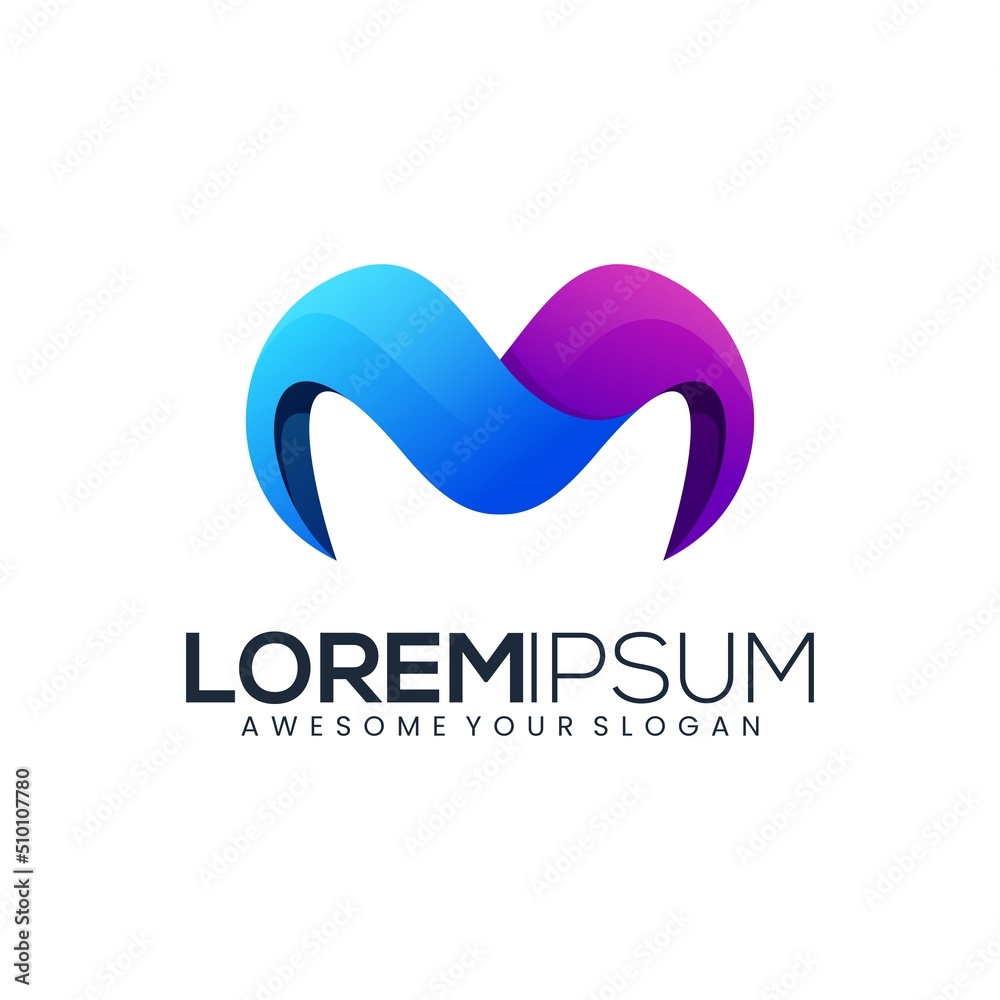 Letter M colorful modern gradient logo template Letter M colorful modern gradient logo template