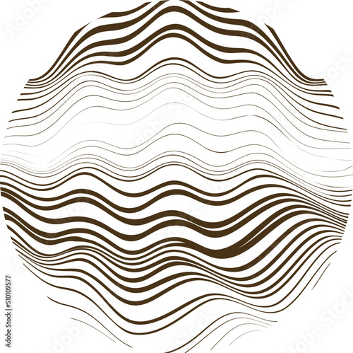 Trendy design elements  . Contemporary abstract vector striped geometric background pattern .Hand drawn wavy lines round shapes .