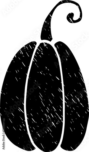 Black Textured Pumpkin Tall Illustration