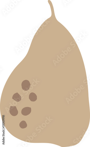 Beige Pear Fruit Illustration