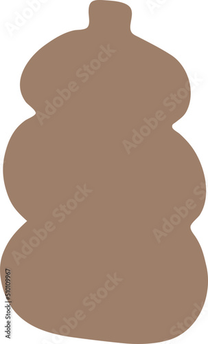Beige Organic Shape Vase Illustration