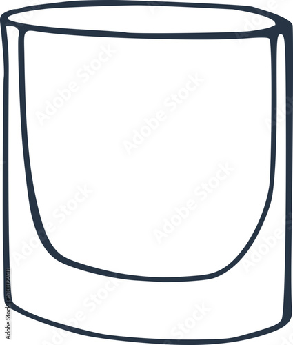 Black Empty Short Glass Line Illustration
