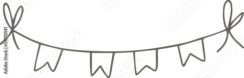 Grey Bunting Flags Garland Illustration