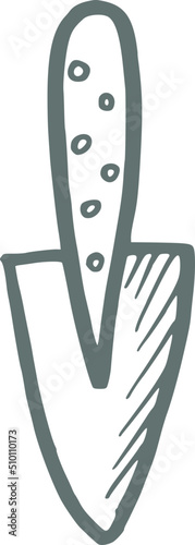Green Shovel Doodle Illustration