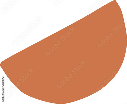 Geometric Orange Left Semicircle Shape Illustration
