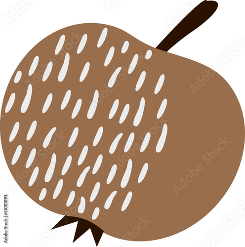 Brown Apple Fruit Illustration