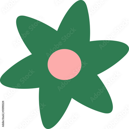 Little Green Daisy Illustration