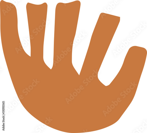 Orange Abstract Floral Shape 2 Element