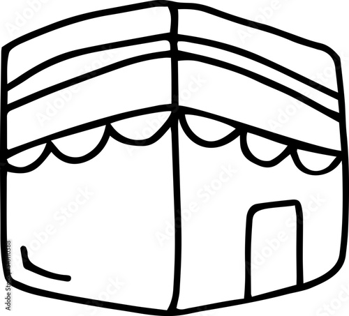 Mekka Hajj Doodle Illustration