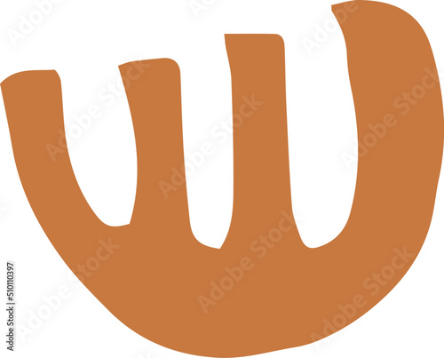 Orange Abstract Floral Shape 1 Element