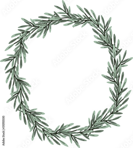 Oval Olive Tree Branches Wreath Frame