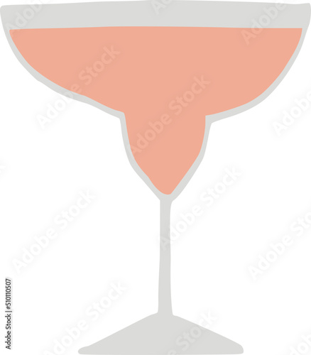 Pink Cocktail Lemonade Glass Illustration