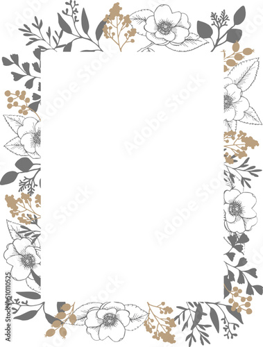 Camelia Berries Floral Frame