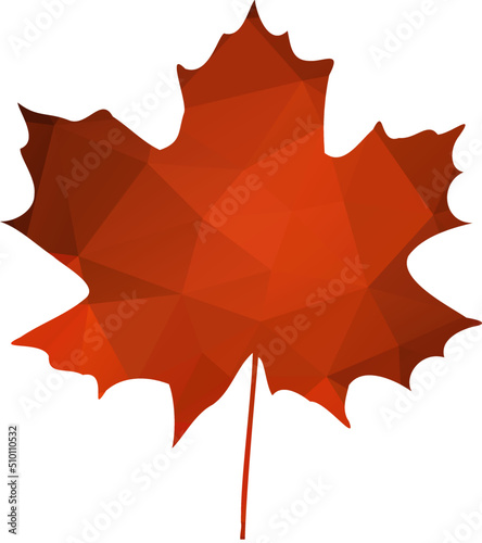 Red Triangular Maple Leaf Illustration