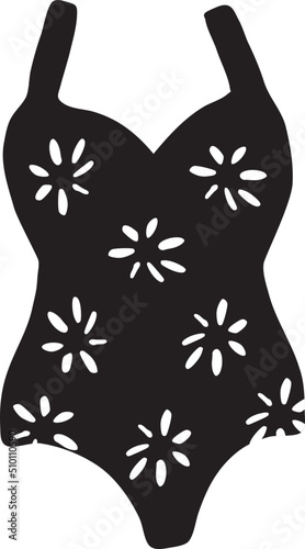 Floral Swimwear Doodle Illustration