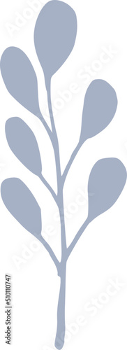 Blue Eucalyptus Tree Branch Illustration