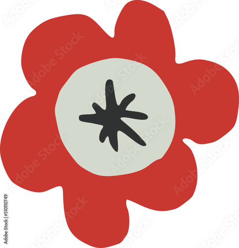 Obraz na plátně Red Papaver Flower Illustration