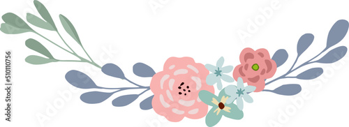 Pink Rose Eucalyptus Garland Illustration