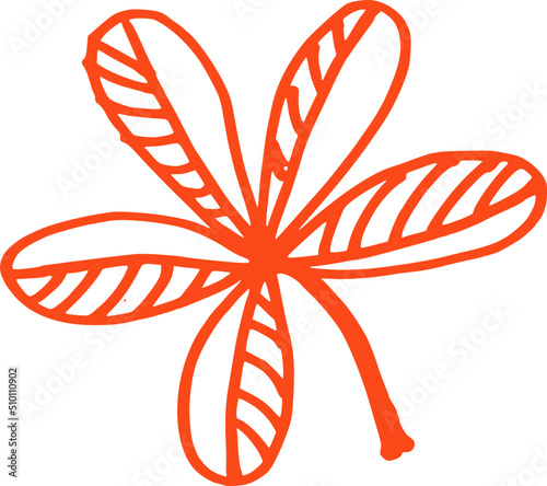Red Line Horse Chestnut Leaf DoodleIllustration.svg