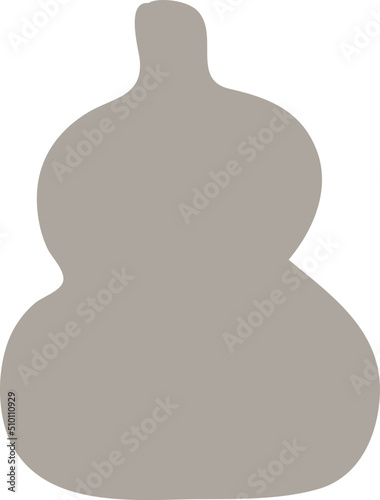 Grey Organic Shape Vase Illustration