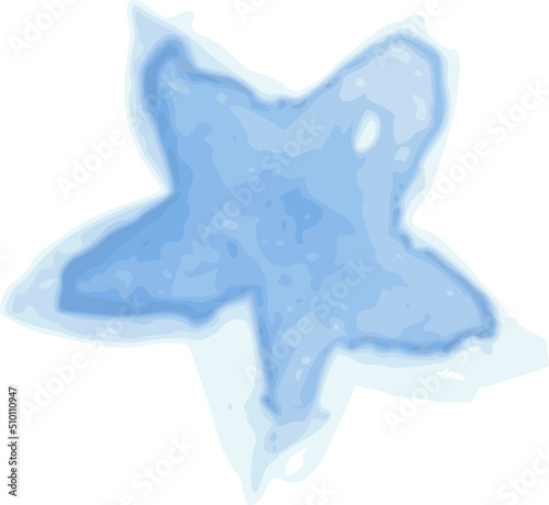 Watercolor Simple Blue Flower Illustration