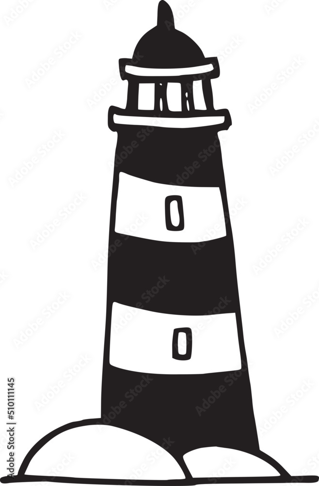 Lighthouse Doodle Illustration Lighthouse Doodle Illustration