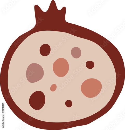 Pink Pomegranate Fruit Illustration