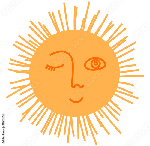 Sun with face illustration