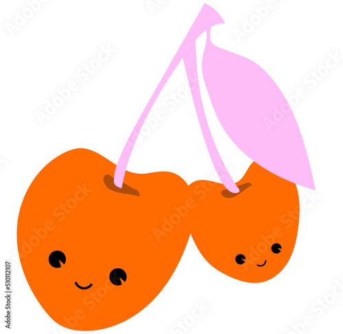 Cartoon cherries illustration