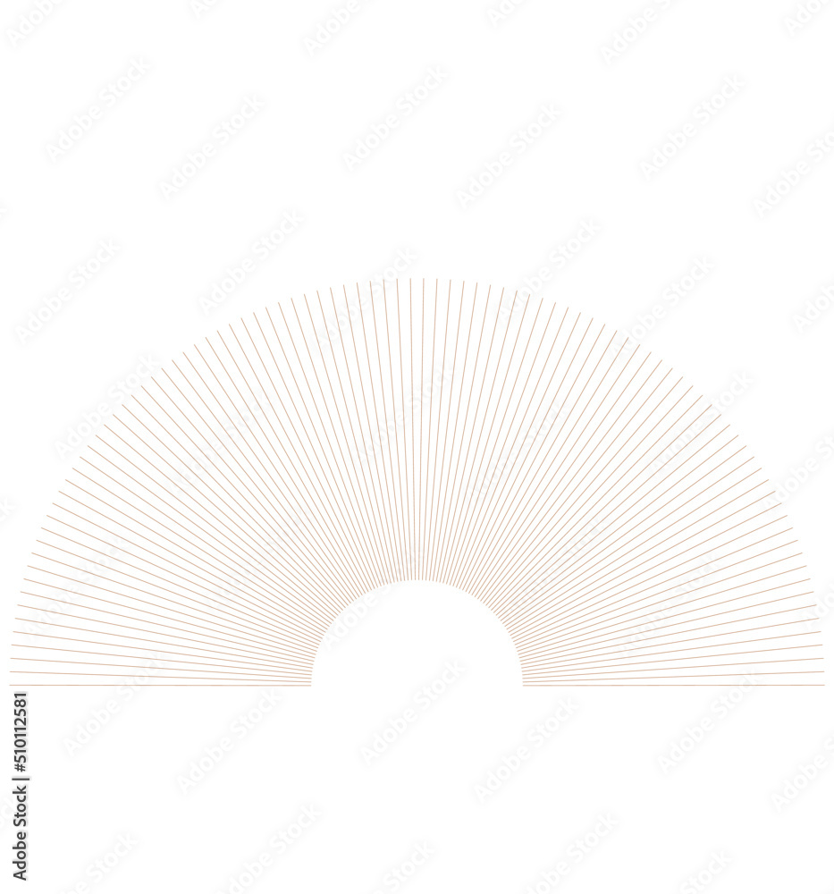 Linear abstract shape with sunlight element