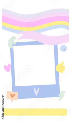 Colorful stories template with photo frame
