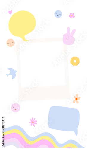 Colorful stories template with photo frame