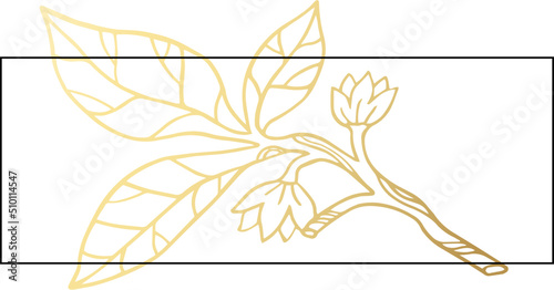 Wedding invitation label with floral element