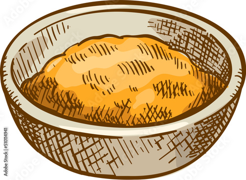 Hand drawn mustard sauce
