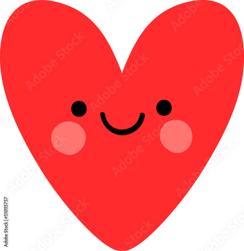 Cartoon red heart character with funny face
