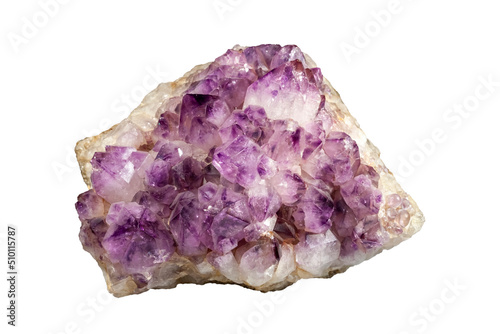Amethyst violet purple crystal. The texture of precious and semi-precious stones.