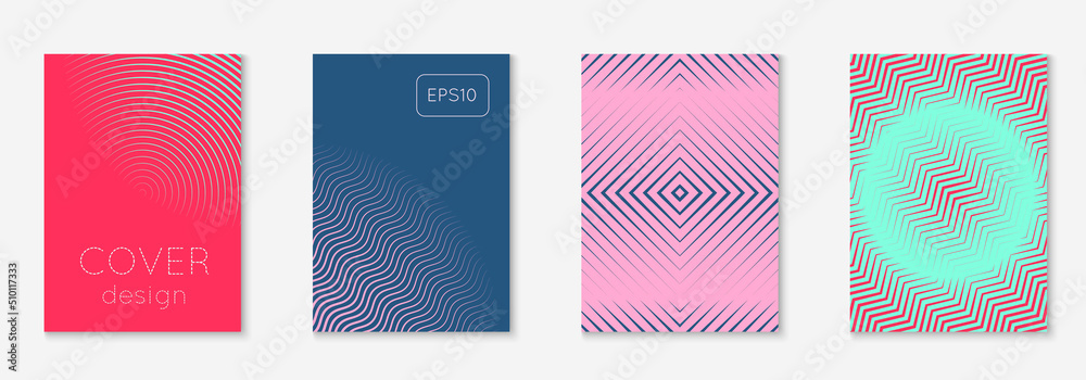 Design magazine cover as template with line geometric element. Design magazine cover as template with line geometric element.