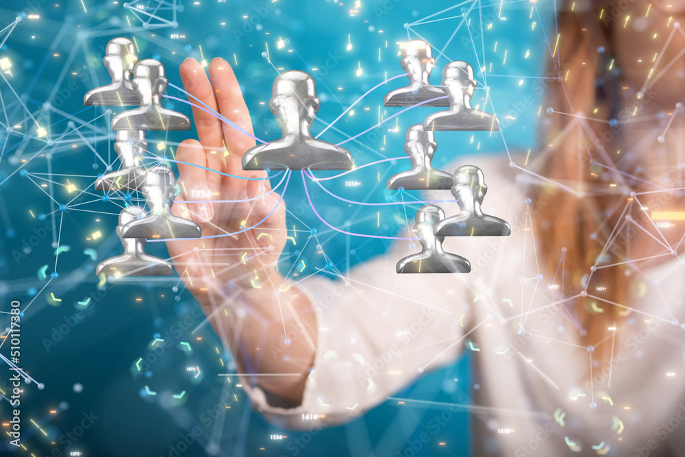 Fototapeta premium hierarchy connection team group digital