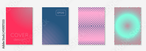 Design magazine cover as template with line geometric element.